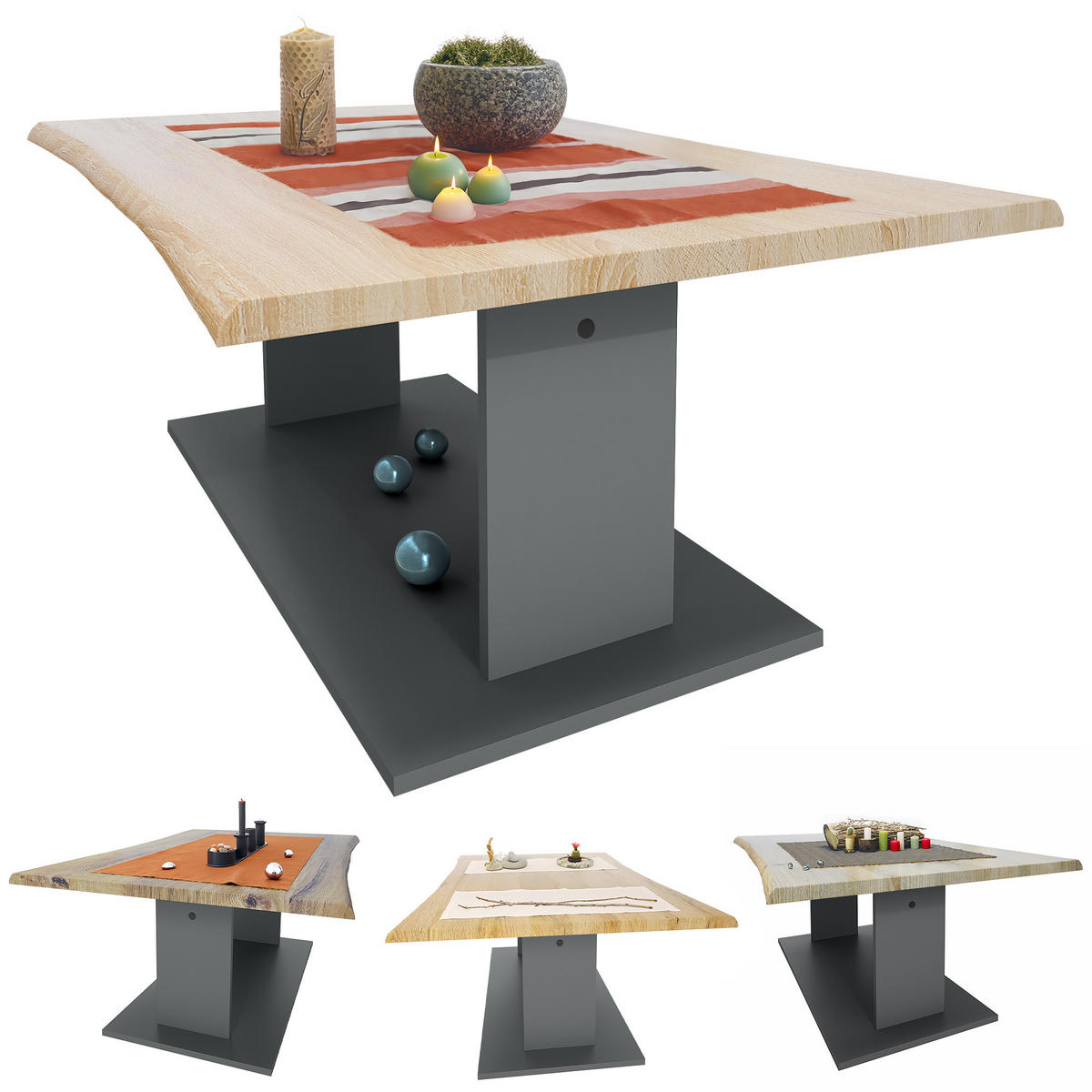 COUCHTISCH Melo Eiche sägerau - Eiche San Remo, Holzwerkstoff (67.5/102/40cm) - Vladon