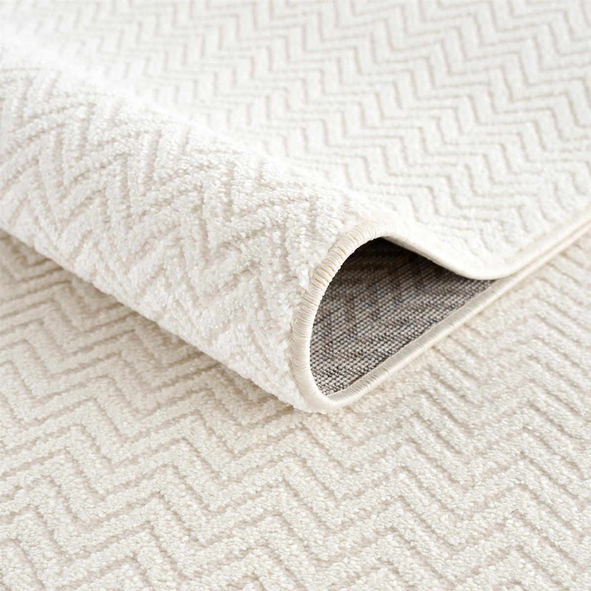 KURZFLOR-TEPPICH Fancy 805 Weiss 120x160 cm - Weiß, Textil (120/160cm) - carpet city