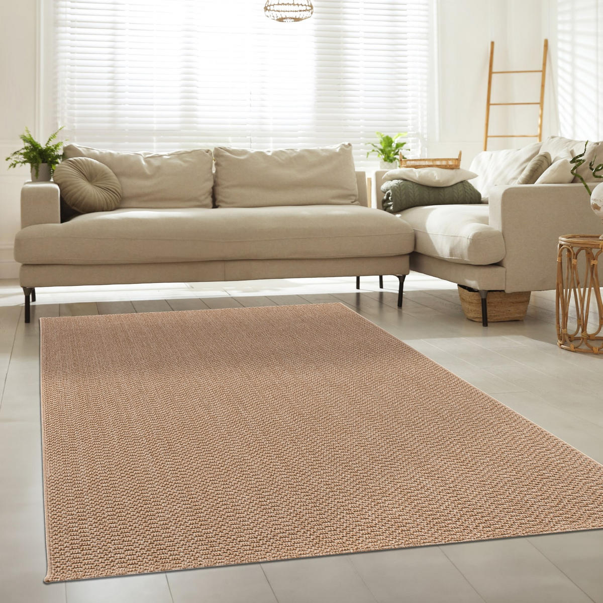 KURZFLORTEPPICH, einfarbig, aus Polypropylen, Beige, 200 x 280 cm - Beige, Textil (200/280cm) - KADIMA DESIGN