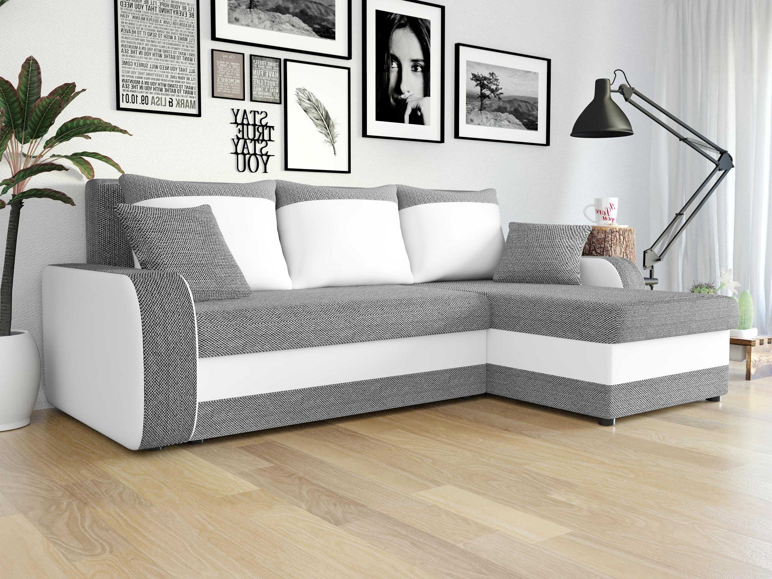 Thumbnail - Mirjan24 Ecksofa, Weiß, Textil, 5-Sitzer, einzeln stellbar, L-Form,L-Form, 238x147 cm, Wohnzimmer, Sofas & Couches, Wohn...