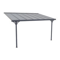 TERRASSENDACH anlehnend - Aluminium - 13,2 m² - Anthrazit - ALVARO - Anthrazit, Kunststoff (436/285/305cm) - Vente-Unique