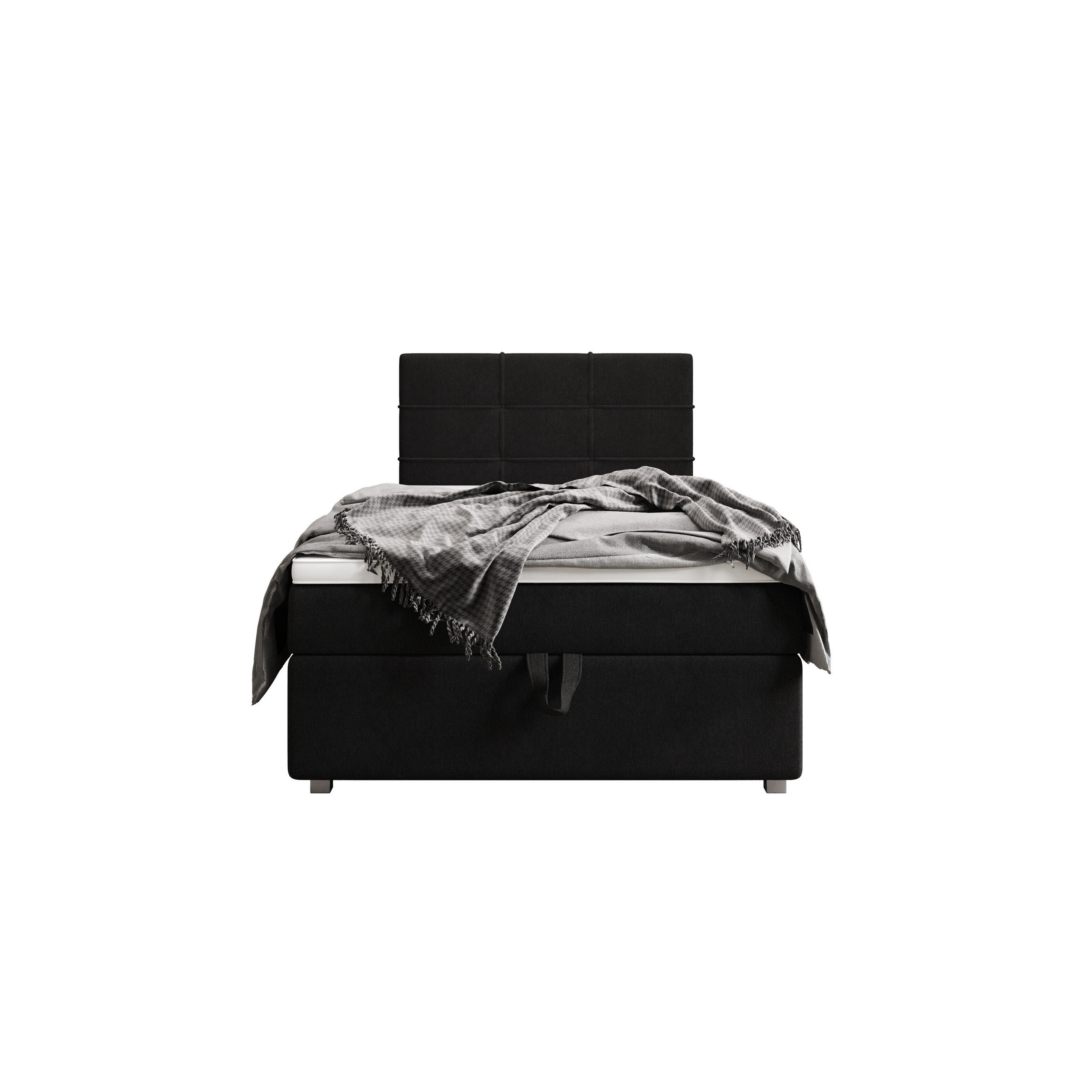 BOXBETT FADO 1 90x200, mit Matratze H3 und Topper, Cosmic 100 - Schwarz, Holz/Kunststoff (90/200cm) - Bedante