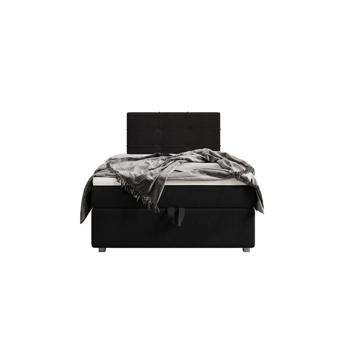 BOXBETT FADO 1 90x200, mit Matratze H3 und Topper, Cosmic 100 - Schwarz, Holz/Kunststoff (90/200cm) - Bedante