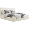 POLSTERBETT Terra Slim mit Bettkasten, Creme Boucle 140x200 cm - Birkefarben/Schwarz, Holz/Holzwerkstoff (140/200cm) - WFL GROUP