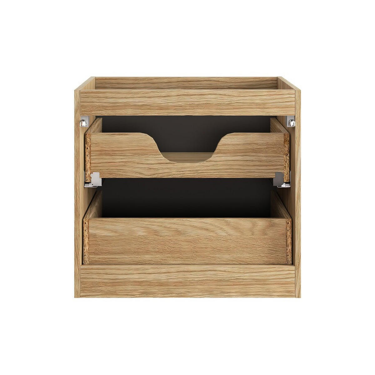 WASCHBECKENUNTERSCHRANK 60 cm 2 Teile - Ocean Black O BM453 in Schwarz / Geölter Eiche - Schwarz, Holz (60/57/46cm)