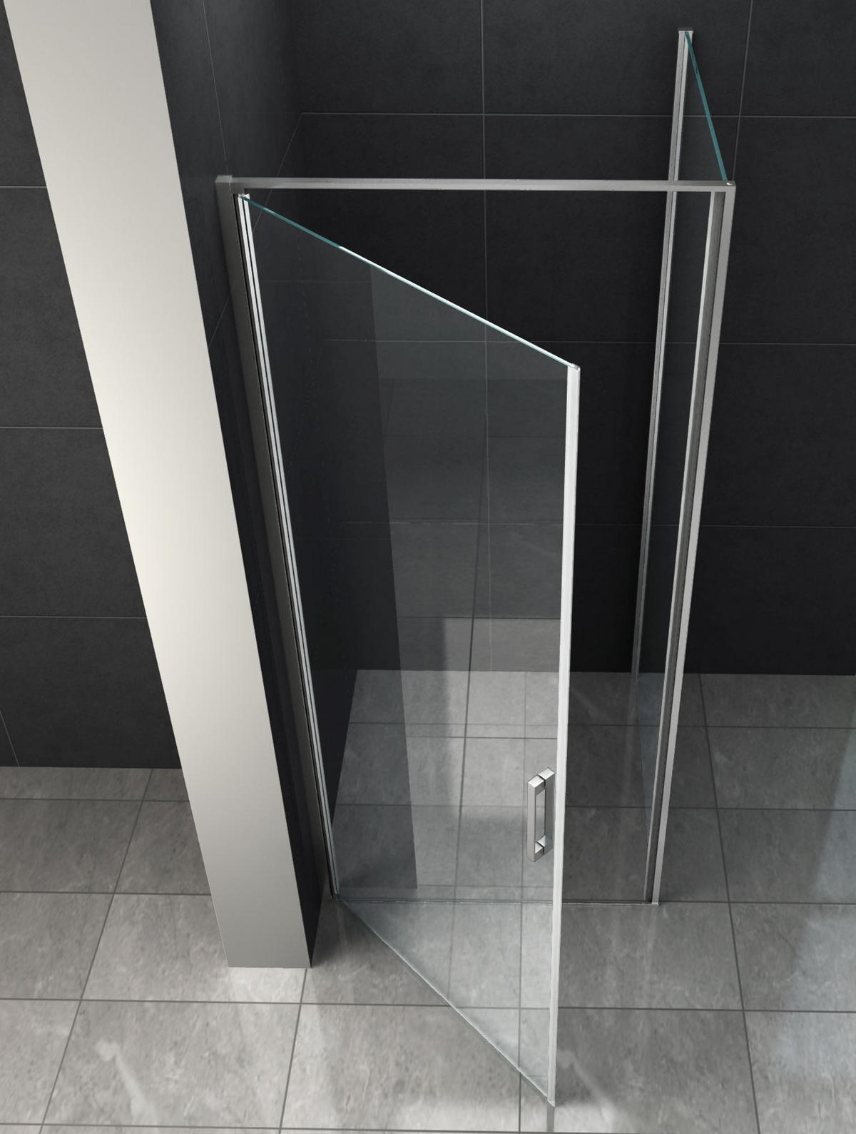 DUSCHKABINE CASSETTA Chromfarben 100 x 100 x 195 cm 8 mm ESG - Chromfarben, Glas (100/100/195cm) - Glasdeals
