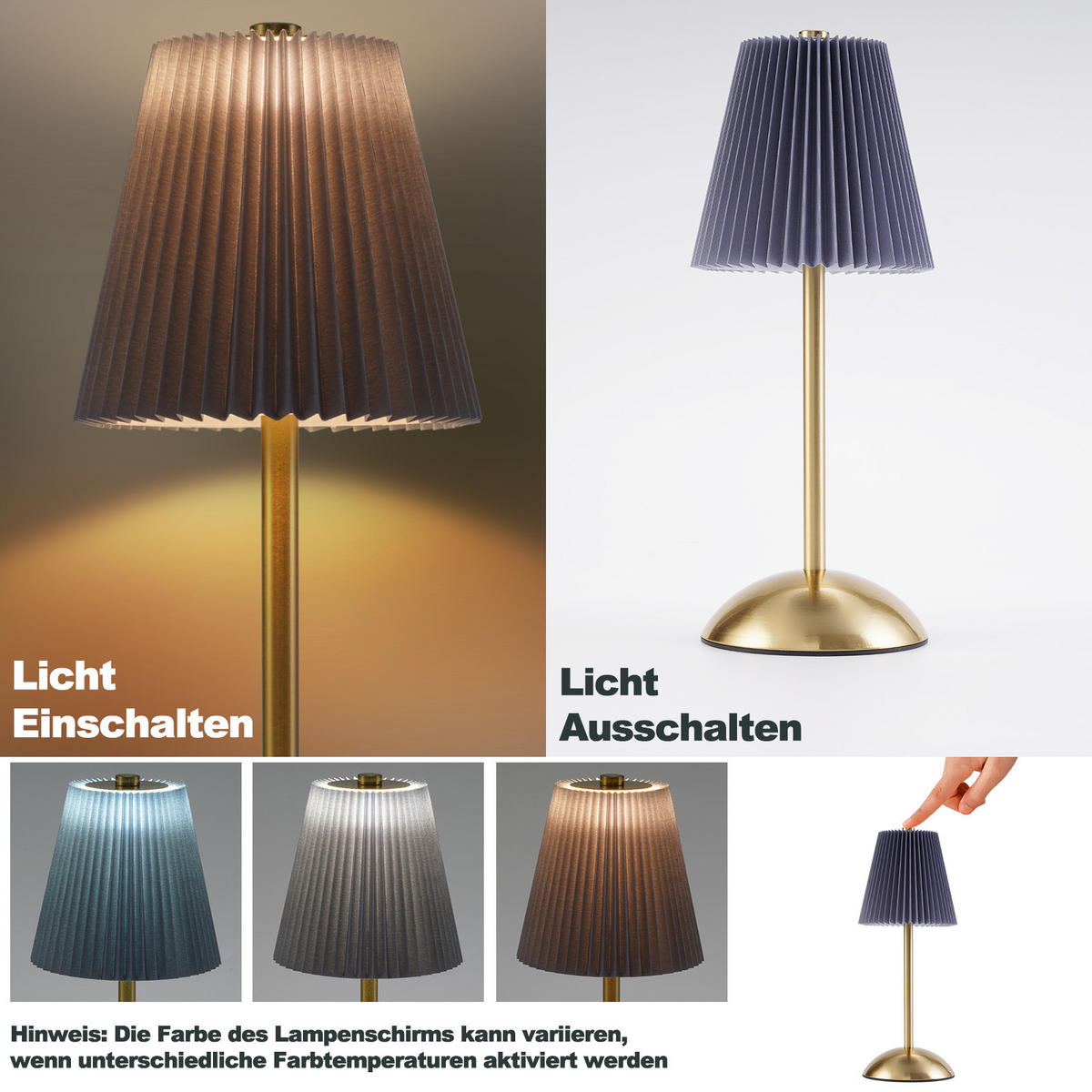 LED TISCHLAMPE Luxora 11.5/11.5/30 - Blau, Metall (11.5/11.5/30cm) - ZMH
