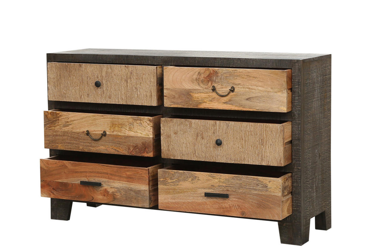 SIDEBOARD Erik Mangoholz Mehrfarbig 84x40x135cm - Multicolor, Holz (135/84/40cm) - DELUKE