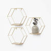 WANDREGAL Sechseckiges aus Metall - 25 x 28,5 cm - Gold - 3er-Set - Goldfarben, Metall (28.5/25/10.5cm) - IVOL