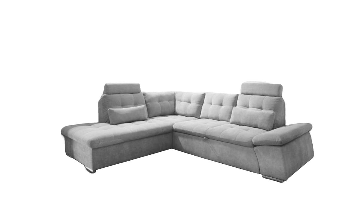 ECKSOFA mit Schlaffunktion, Bettkasten und verstellbarer Armlehne - Chromfarben/Silberfarben, Textil (260/219cm) - ed exciting design