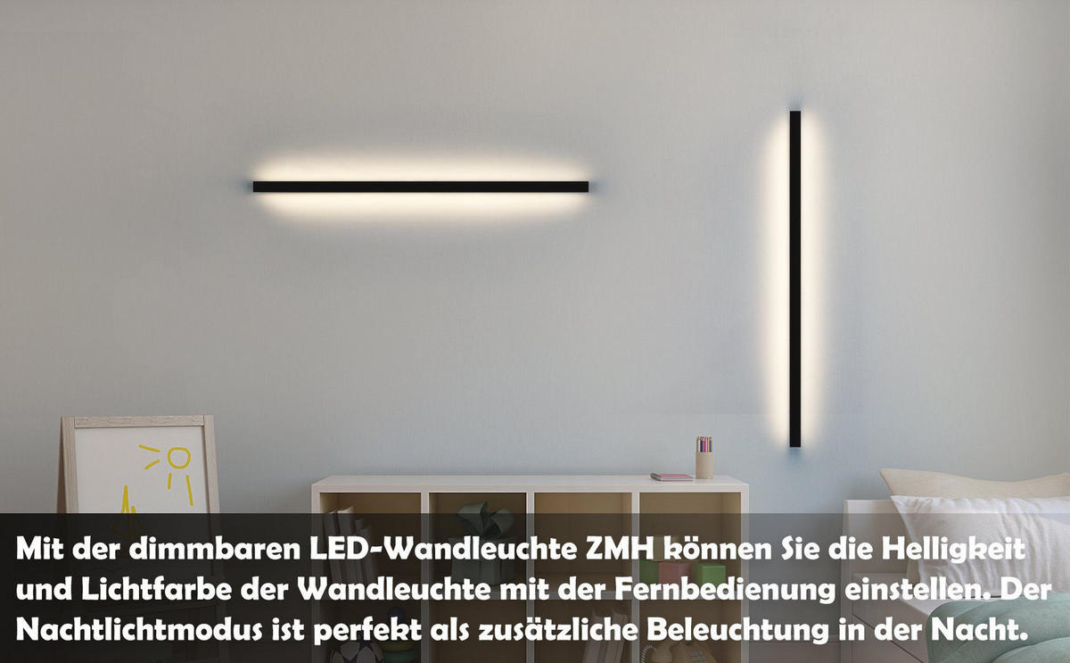 LED WANDLEUCHTE Schatz - Schwarz, Metall (4/3/100cm) - Nettlife