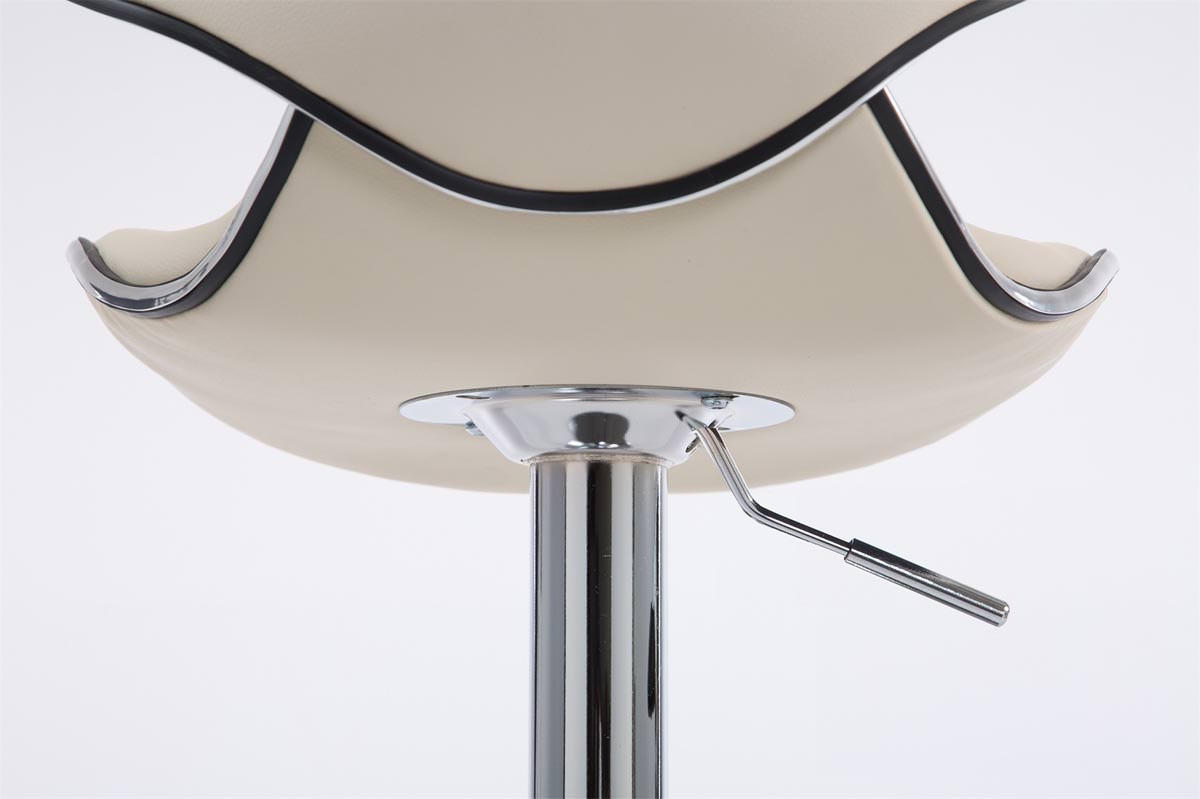 BARHOCKER 2er Set Famir Kunstleder Creme Silber - Creme, Leder (46/88/49cm) - DELUKE