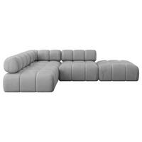 ECKSOFA modulares Sofa Favio-L1 - 285x190x70 cm Hellgrau Velours - Hellgrau, Holzwerkstoff/Textil (285/190cm) - ALTDECOR