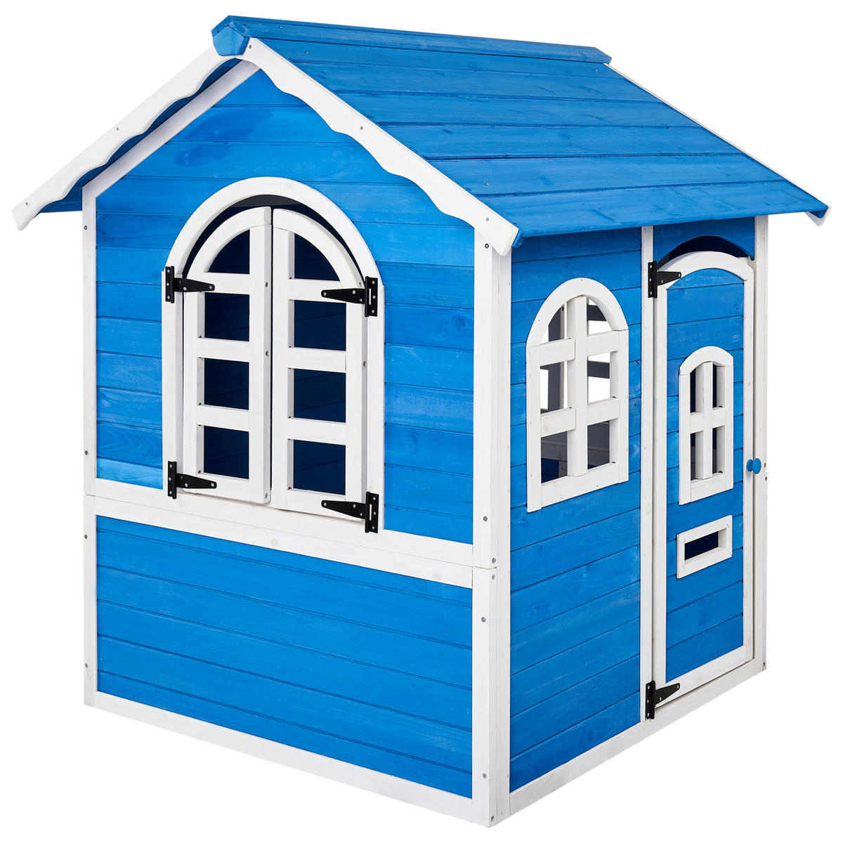 GARTENSPIELHAUS Blau Kokkoni - Blau/Weiß, Holz (118/129/115cm) - Beliani