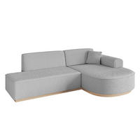 ECKSOFA Ottomane Rechts ARRIO-L1 - 243x171x83 cm Hellgrau - Hellgrau, Holzwerkstoff/Textil (243/171cm) - ALTDECOR