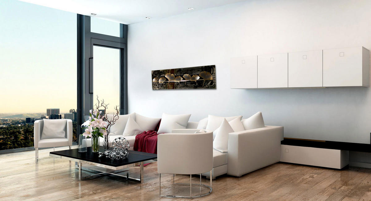 WANDDEKO Gold 108/33 cm - Goldfarben, Metall (3.5/33/5cm) - KUNSTLOFT