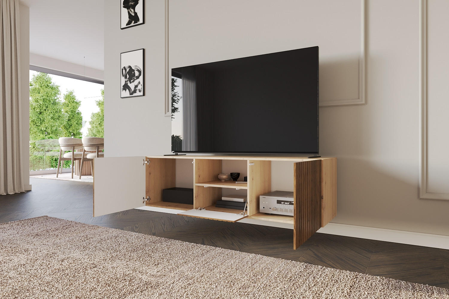 LOWBOARD KITO-W 140x40x41 cm - Artisan / Katania - Eiche Wotan, Holzwerkstoff (140/40/41cm) - ALTDECOR