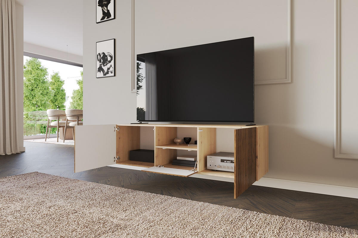 LOWBOARD KITO-W 140x40x41 cm - Artisan / Katania - Eiche Wotan, Holzwerkstoff (140/40/41cm) - ALTDECOR