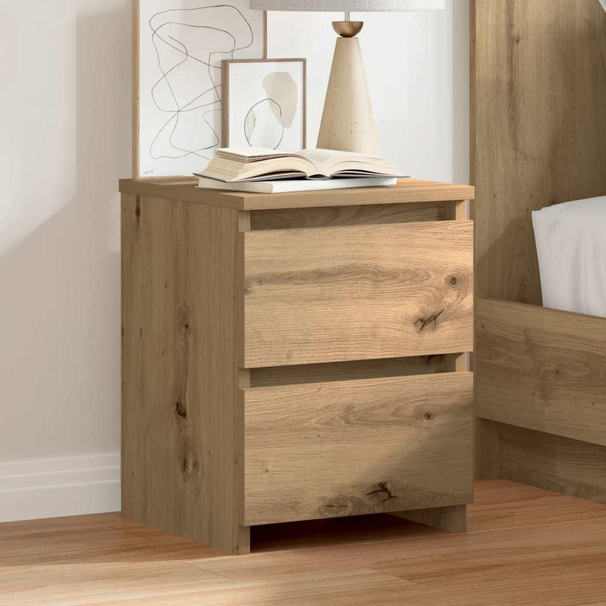NACHTTISCHE 2Er Set Artisan-Eiche 30/30/40 Cm Holzwerkstoff - Braun, Holzwerkstoff (30/40/30cm) - vidaXL