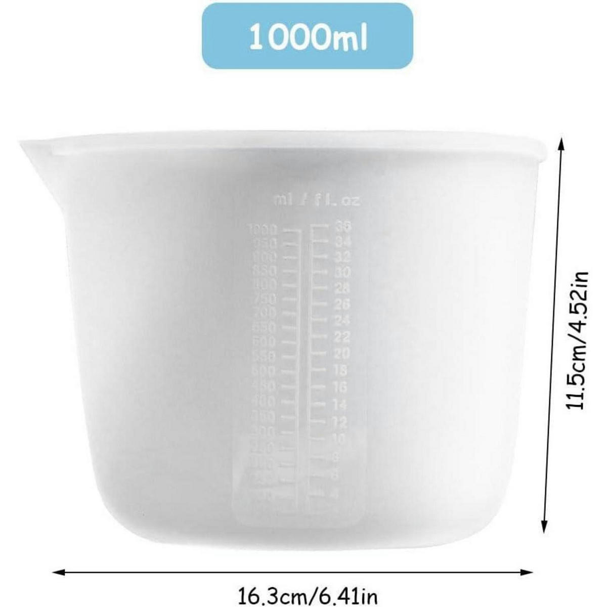 MESSBECHER Silikon 1000 ml mit Skala - Transparent, Kunststoff (1L)