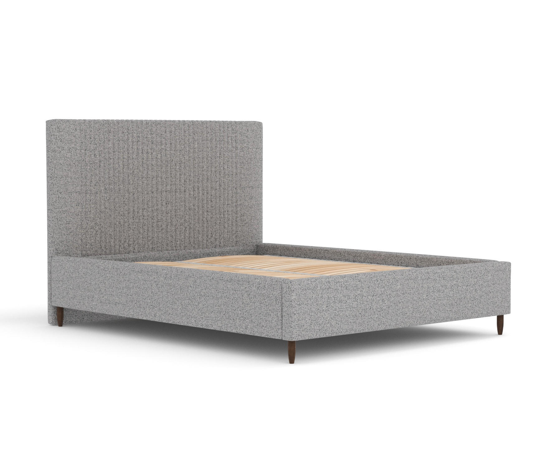 POLSTERBETT Etero Dunkelgrau 120/200 cm im Webstoff - Wengefarben/Dunkelgrau, Holz/Holzwerkstoff (120/200cm) - Maison de Reve