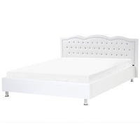 BETT 180/200cm Weiß Metz - Weiß, Textil (180/200cm) - Beliani
