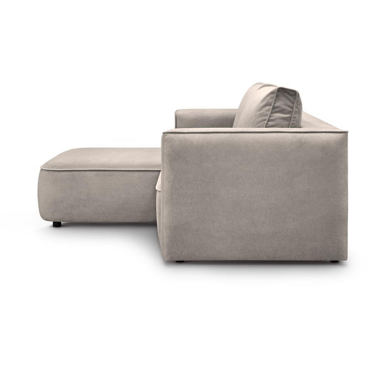 ECKSCHLAFSOFA Carlos cappuccino - Schwarz/Cappuccino, Kunststoff/Textil (265/170cm) - Beautysofa