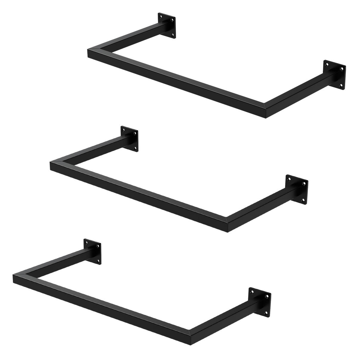 KLEIDERSTANGE 3er Set - Schwarz, Metall (30/6.5/64cm) - ML-DESIGN