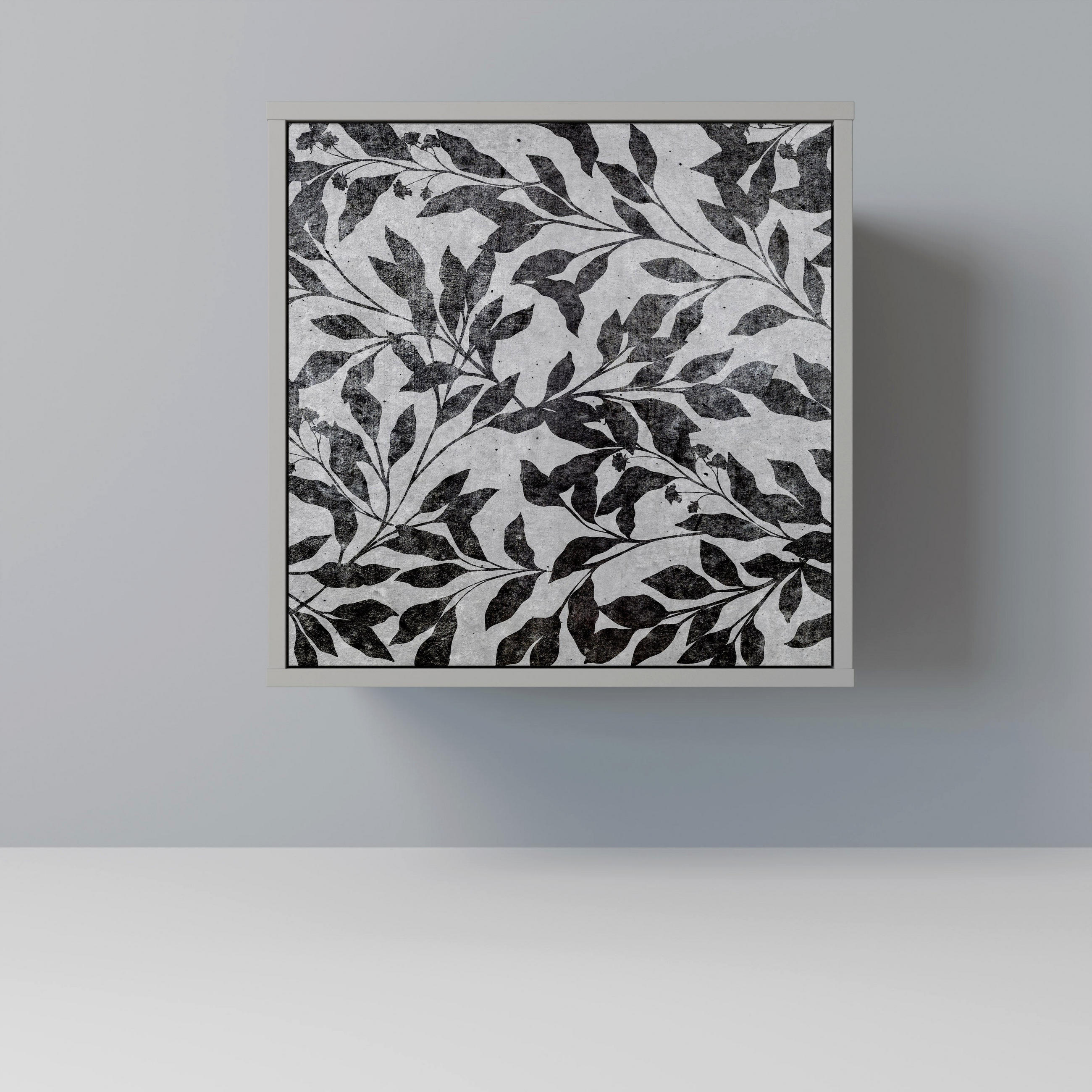 SIDEBOARD CHARCOAL SPROUT, Grau, 57,5x42x57,5 cm, Ohne Füße - Multicolor/Grau, Holzwerkstoff (57.5/57.5/42cm) - SpaceRebels