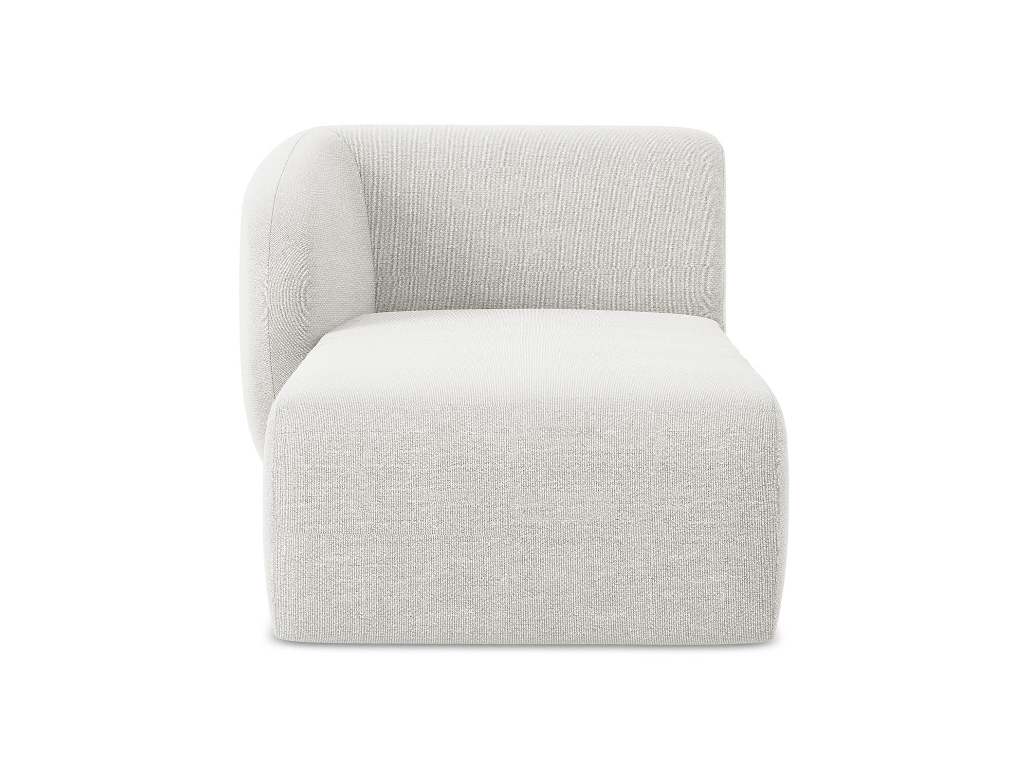 SOFAELEMENT Links Bouclé Stoff Weiß - Schwarz/Weiß, Holzwerkstoff/Kunststoff (91/75/166cm) - Makamii