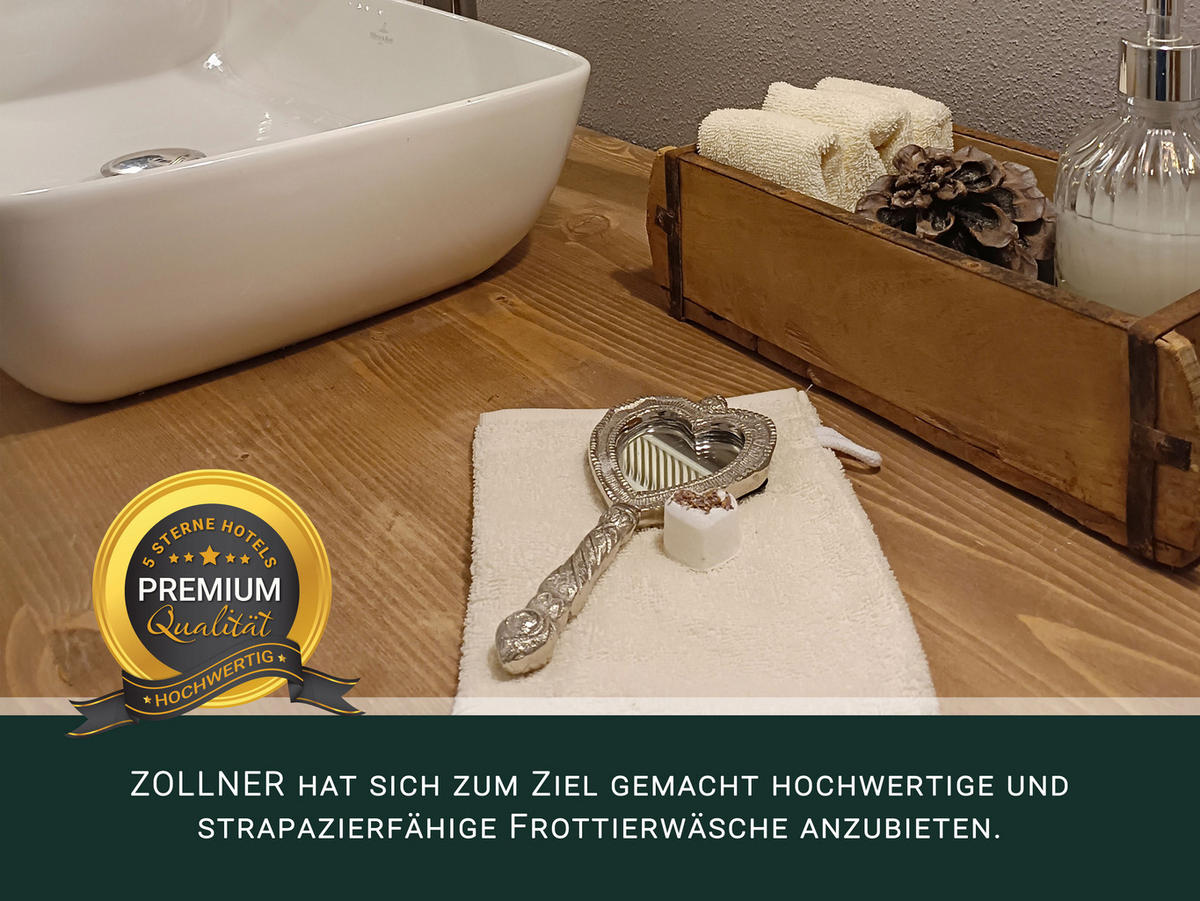 WASCHHANDSCHUH, 10er-Set, 16x21 cm, 100% Baumwolle, Weiß - Creme, Textil (16/21cm) - Zollner