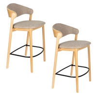 BARHOCKER Babington Rückenlehne 65 cm Naturel - 2 er Set - Beige, Holz (57.7/91.5/51.4cm) - Dutchbone