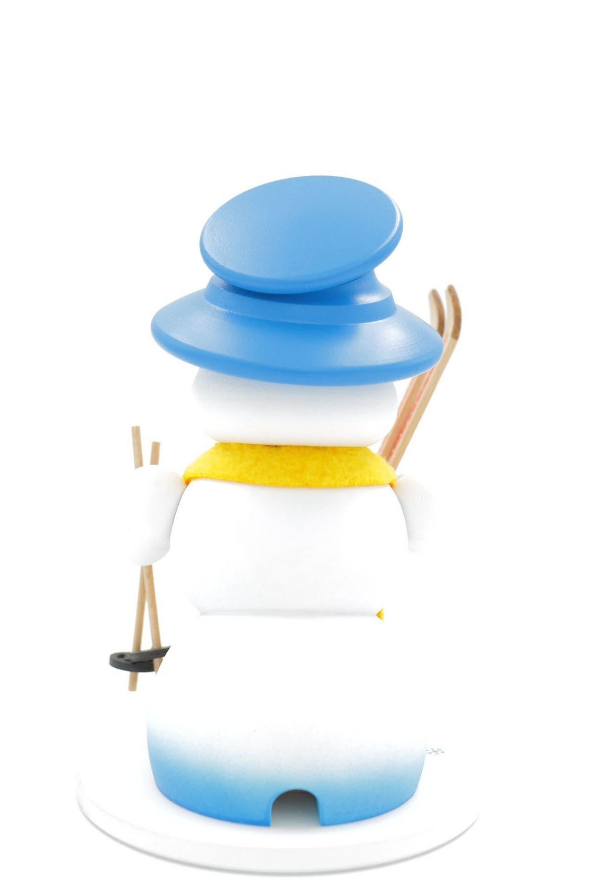 RAUCHFIGUR Schneemann Weiß Skifahrer 19 cm - Multicolor, Holz (15/19/0.1cm)