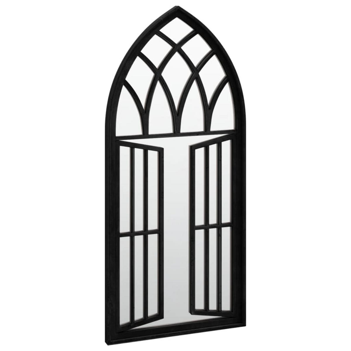 GARTENSPIEGEL Schwarz 100x45 cm Eisen - Schwarz, Metall (45/100/1cm) - furnicato