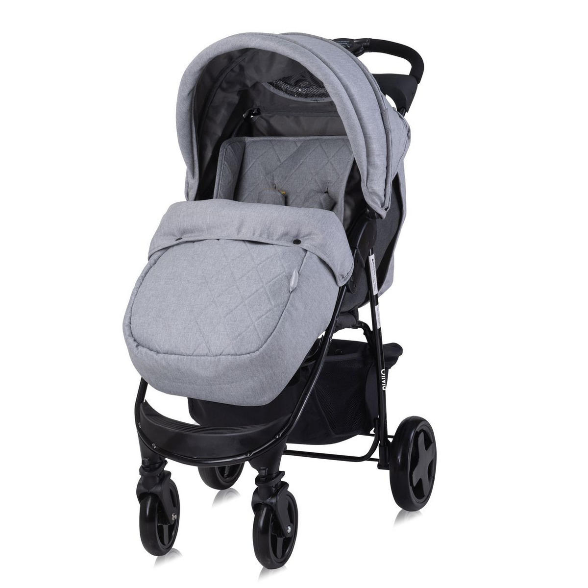 BUGGY Olivia grau Zubehörbox, Fußabdeckung, verstellbar, Korb - Grau, Metall (80/49/100cm) - Lorelli