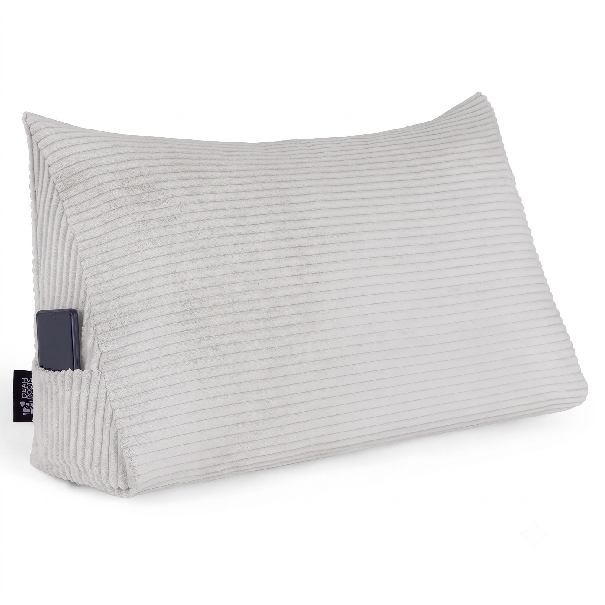 KEILKISSEN Cool Grey, 70/40/20 cm, Cord - Hellgrau, Textil (70/20cm) - Dreamroots