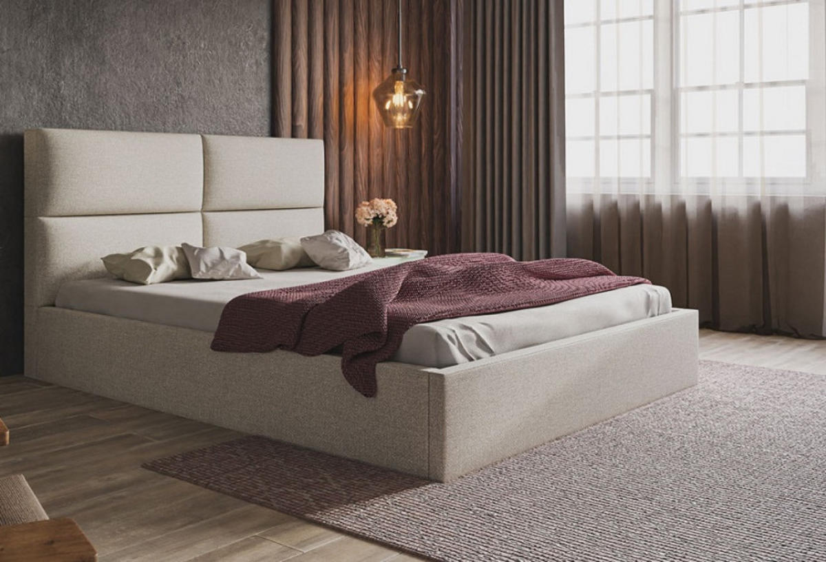 BETT Beige SIM 6 140x200 cm Mit Schlaffunktion Mit Bettkasten - Beige, Textil (140/200cm) - Sepro Meble