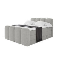BOXBETT mit Matratze H3|H4 und Lattenrost - NINA-Z KING - 140x200 cm - Hellgrau - Hellgrau, Holzwerkstoff (140/200cm)