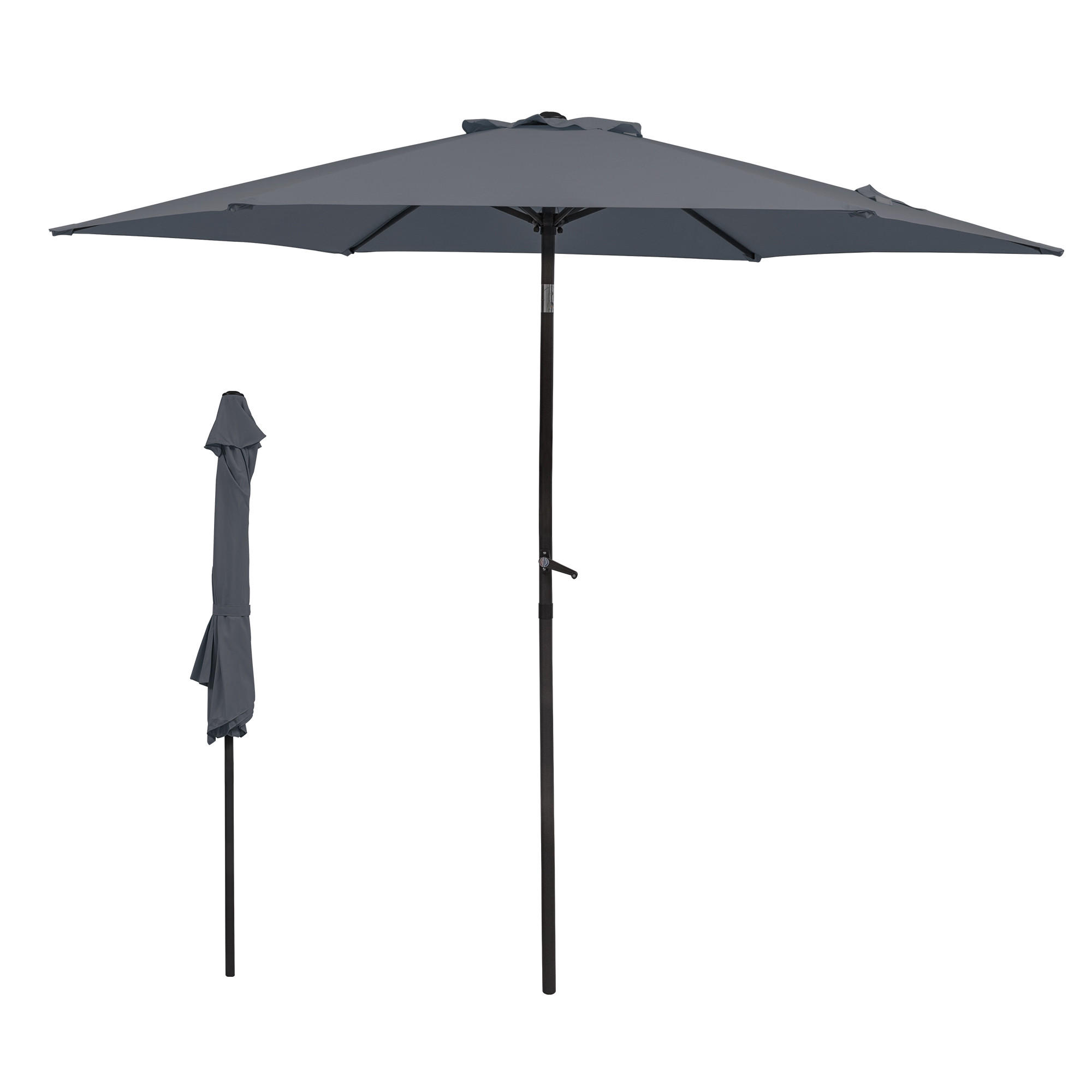 SONNENSCHIRM Knickbar dunkelgrau - Grau, Metall (270/270cm) - ComfortXL