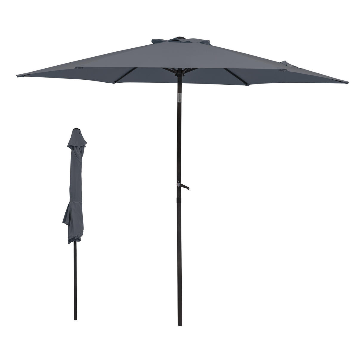 SONNENSCHIRM Knickbar dunkelgrau - Grau, Metall (270/270cm) - ComfortXL