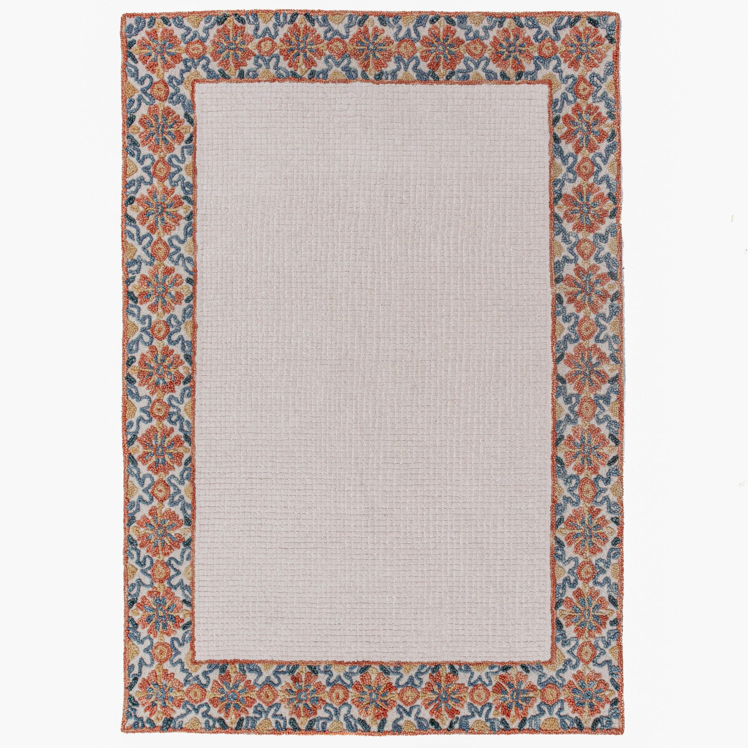 WOLLTEPPICH BROK, mit Bordüre, Rot, 160 x 230 cm - Beige, Textil (160/230cm) - KADIMA DESIGN