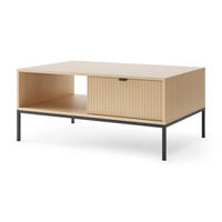 TISCH Schwarz NEW Schwarze Beine Vicenza Eiche Mit Metallgestell - Beige/Schwarz, Holzwerkstoff (104/104/46cm) - Sepro Meble