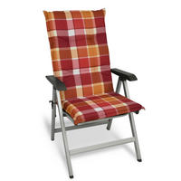 HOCHLEHNERAUFLAGE Sunny RO 120/50/6cm Rot-Kariert - Rot, Textil (50/6/120cm) - Beautissu 