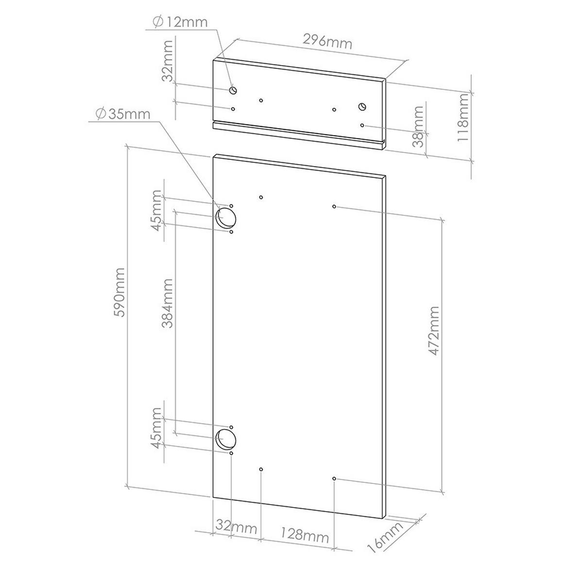 KUCHYŇSKÁ DVÍŘKA R-Line Ušlechtilá šedá - šedá, kompozitní dřevo (29.6/70.8/1.6cm) - Vicco