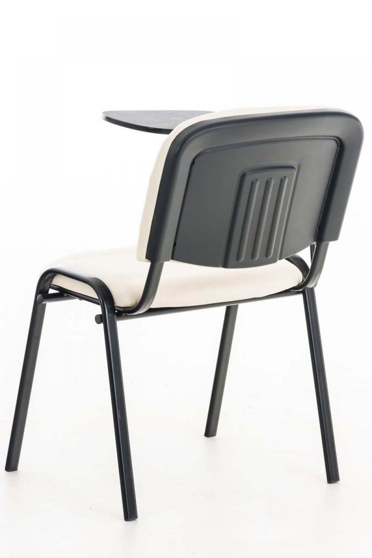 BESUCHERSTUHL Lederlook creme - Creme/Schwarz, Textil/Metall (53/81/71cm) - CLP