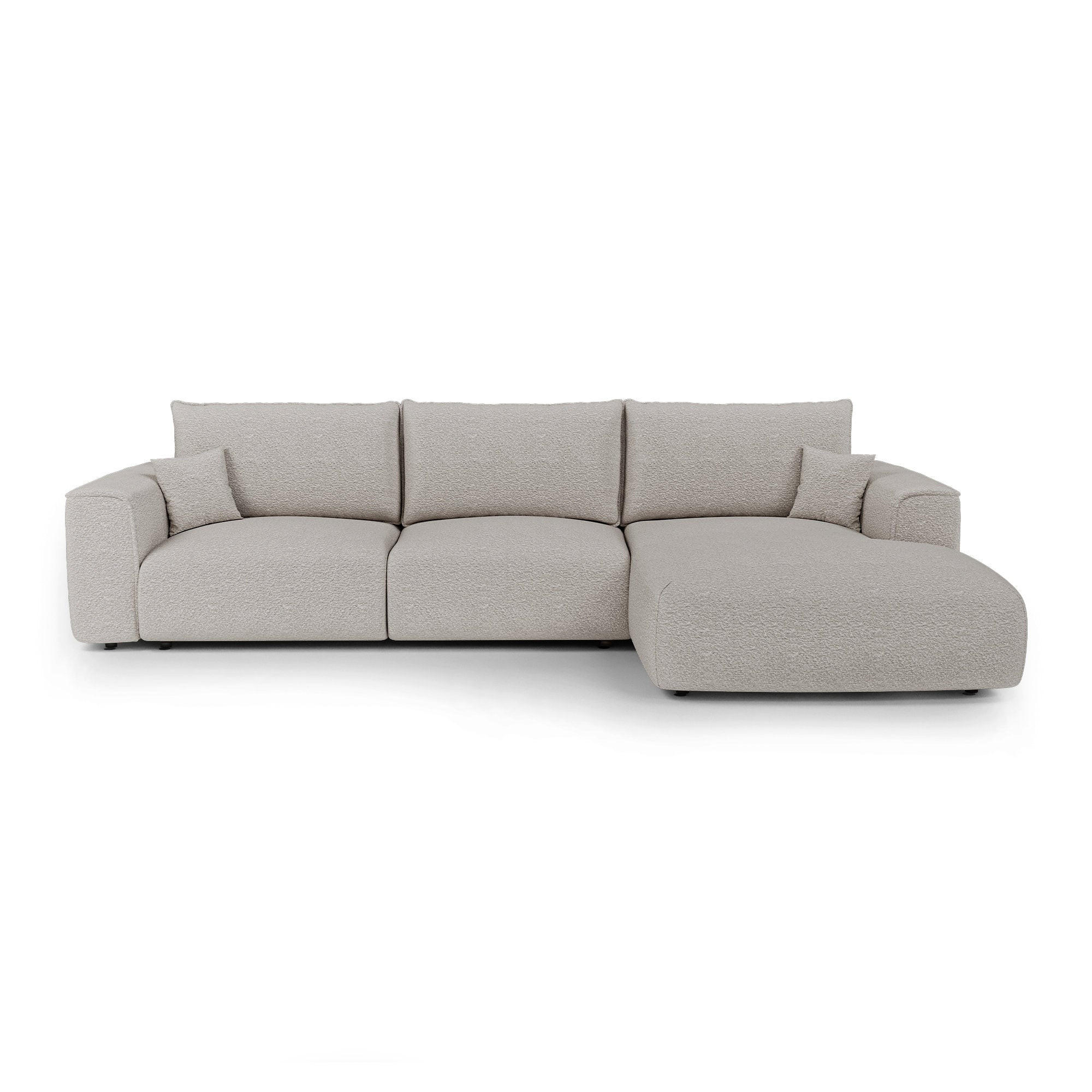 ECKSOFA rechtwinklig COMO Frottee Hellgrau 297cm - Hellgrau/Grau, Textil (297/167cm) - Premium Interiors