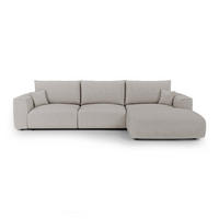 ECKSOFA rechtwinklig COMO Frottee Hellgrau 297cm - Hellgrau/Grau, Textil (297/167cm) - Premium Interiors