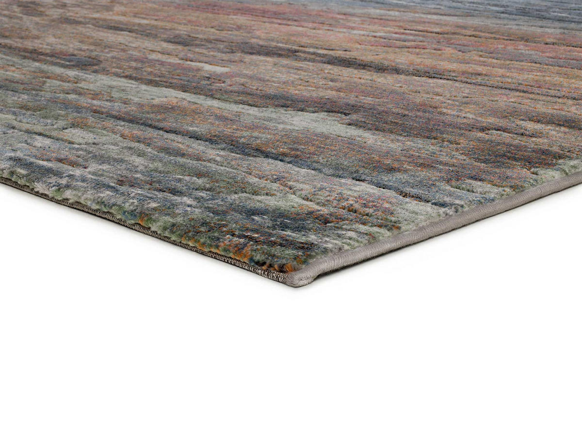 WEBTEPPICH Blau Victoria 133/195 cm - Blau/Rostfarben, Naturmaterialien/Textil (133/195cm) - Atticgo