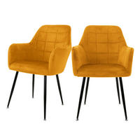 ESSZIMMERSTUHL Samt Gelb 2er Set - Orange, Textil (60/84/58cm) - ML-DESIGN