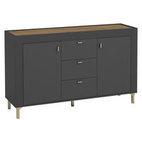 KOMMODE Mossa 2D3S MO06 - Goldfarben/Schwarz, Holzwerkstoff/Kunststoff (138/84/40cm) - MIRJAN24